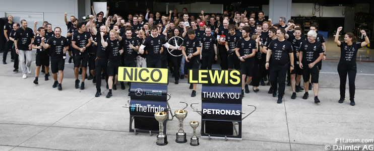 Mercedes AMG logra su tercer campeonato mundial de constructores consecutivo en F1