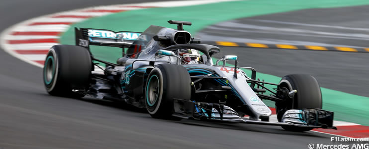 Hamilton respondió y dejó a Mercedes adelante - Tests en Barcelona - Día 4