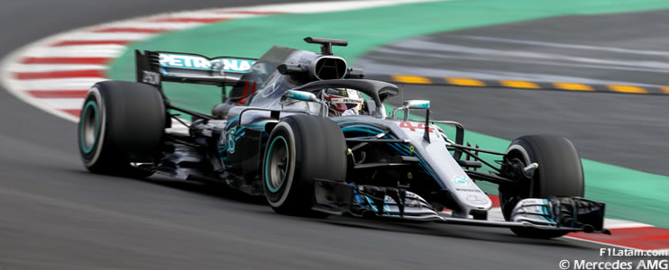 Hamilton respondió y dejó a Mercedes adelante - Tests en Barcelona - Día 4 