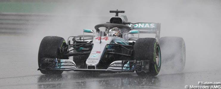 Hamilton lidera con pista mojada  - Reporte Pruebas Libres 1 - GP de Estados Unidos