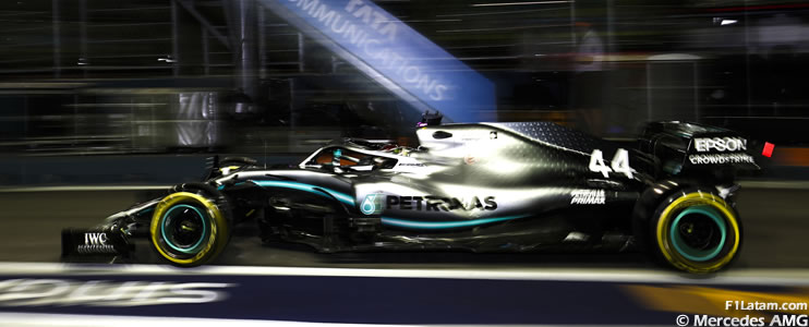 Lewis Hamilton comanda el ataque de Mercedes  - Reporte Pruebas Libres 2 - GP de Singapur