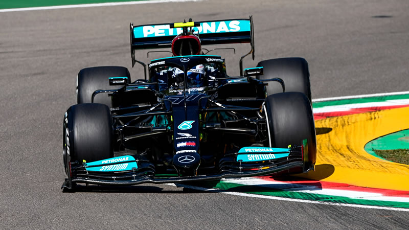 Bottas adelante. Colisión entre Pérez y Ocon - Reporte Pruebas Libres 1 - GP de Emilia Romaña