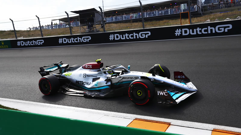 Hamilton y Russell se ilusionan con el rendimiento del W13 para el GP de los Países Bajos 