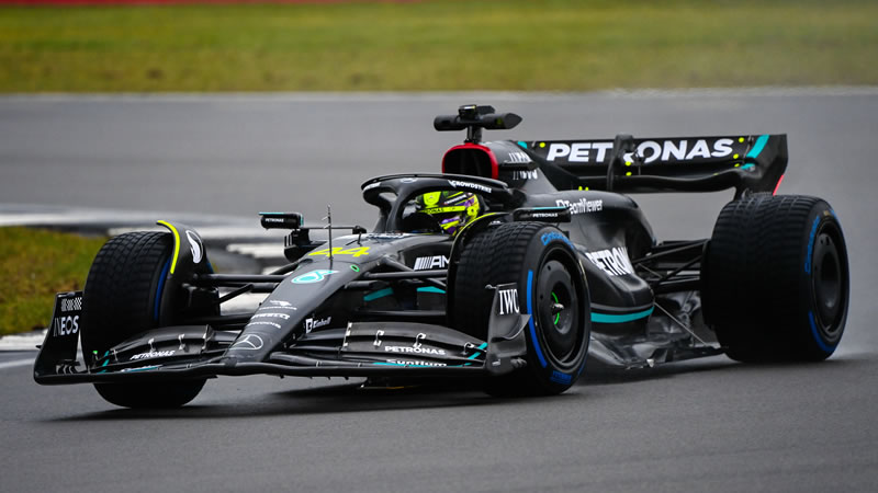 Sensaciones positivas de Hamilton y Russell tras rodar con el Mercedes W14 en Silverstone