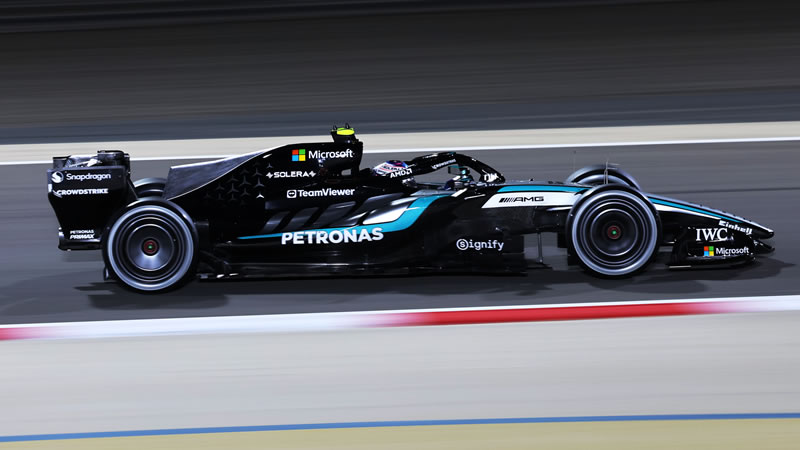 Antonelli y Russell dejan a Mercedes en lo más alto en el último día del primer test de pretemporada en Bahrein