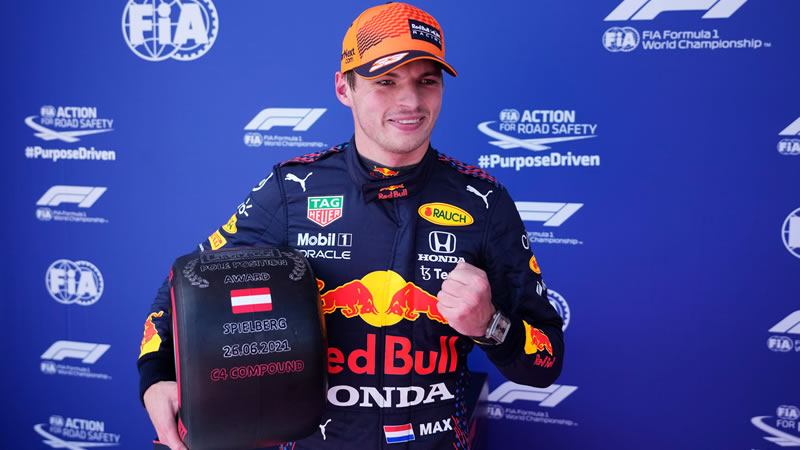 Verstappen logra su tercera pole de la temporada - Reporte Clasificación - GP de Estiria