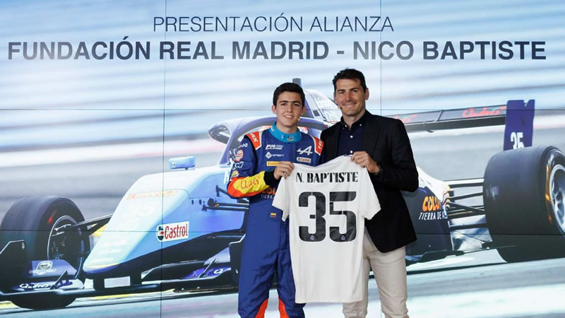 Nace alianza entre el piloto colombiano Nico Baptiste y la Fundación Real Madrid 