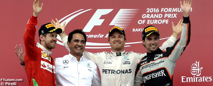 Triunfo de Nico Rosberg y un nuevo podio de Sergio Pérez - Reporte Carrera - GP de Europa
