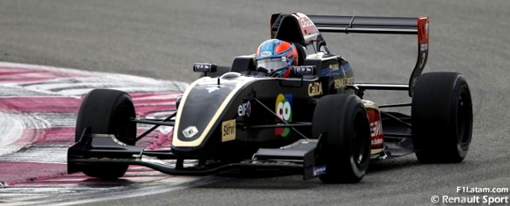 Óscar Tunjo fue el más rápido en lluvia durante los tests de la Fórmula Renault 2.0 en Francia 