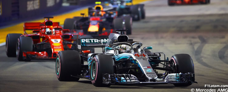 Hamilton ganó en Marina Bay y extendió su liderato - Reporte Carrera - GP de Singapur 