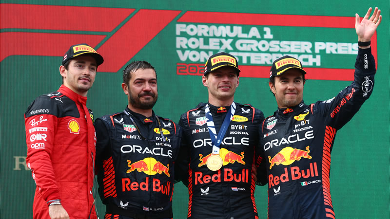 Verstappen domina en Spielberg. Pérez se recupera y alcanza el podio - Reporte Carrera - GP de Austria 