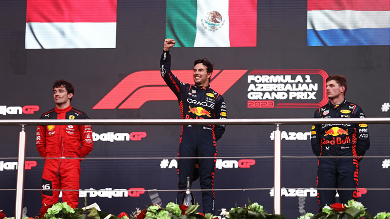 'Checo' Pérez se impone en Bakú y se acerca a Verstappen en el campeonato - Reporte Carrera - GP de Azerbaiyán 