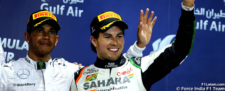 Cuarto podium para Sergio Pérez en la Fórmula 1 - Reporte Carrera - GP de Bahrein - Force India 