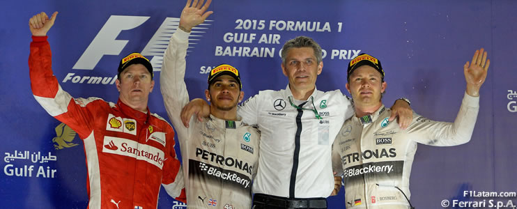 Hamilton se impone ante la presión de Ferrari - Reporte Carrera - GP de Bahrein