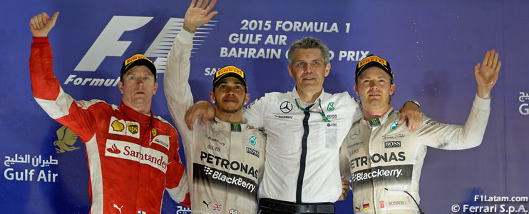 Hamilton se impone ante la presión de Ferrari - Reporte Carrera - GP de Bahrein 