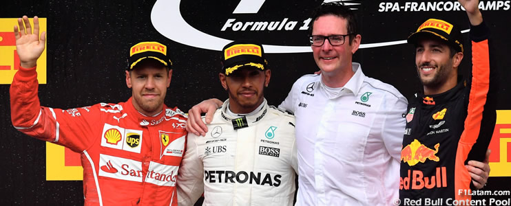 Hamilton gana ante la intensa presión de Vettel en Spa - Reporte Carrera - GP de Bélgica