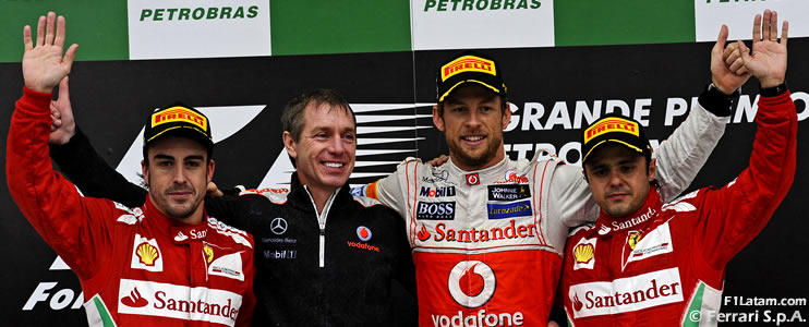 Jenson Button vence y Sebastian Vettel logra el tricampeonato - Reporte Carrera - GP de Brasil 