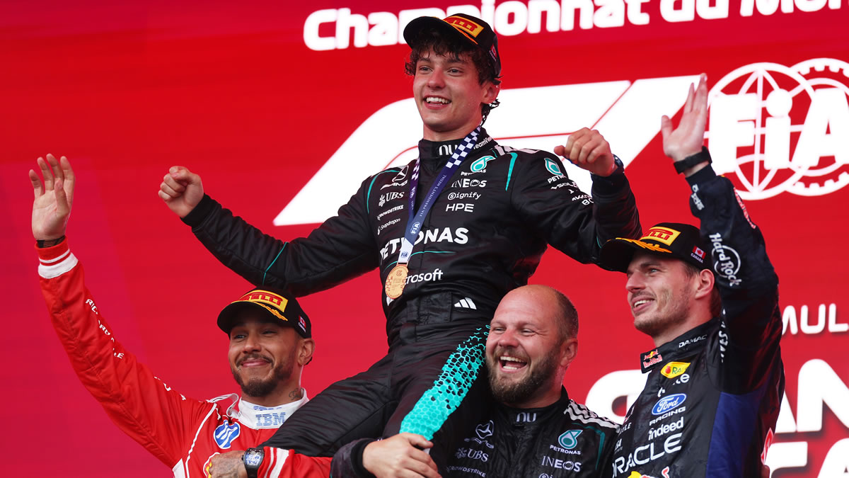 Antonelli gana nuevamente y la fiabilidad del auto afecta a Russell - Reporte Carrera - GP de Canadá