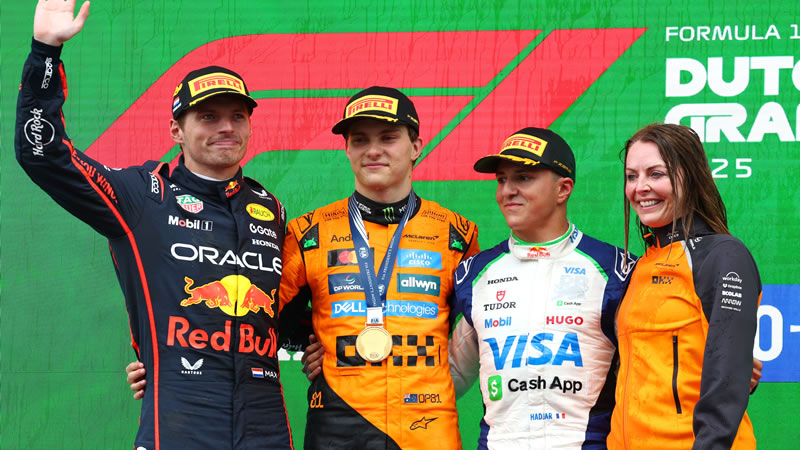 Piastri gana, Norris sufre un durísimo revés y Hadjar logra su primer podio - Reporte Carrera - GP de Países Bajos