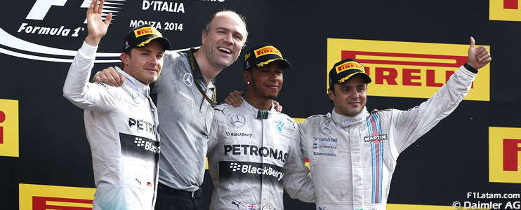 Hamilton gana en Monza y es escoltado por Rosberg - Reporte Carrera - GP de Italia
