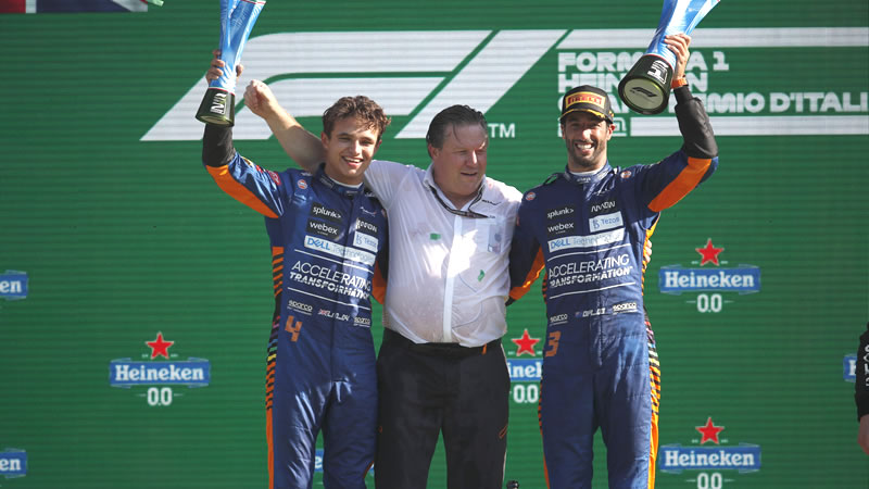Ricciardo gana en Monza. Colisión de Verstappen y Hamilton  - Reporte Carrera - GP de Italia