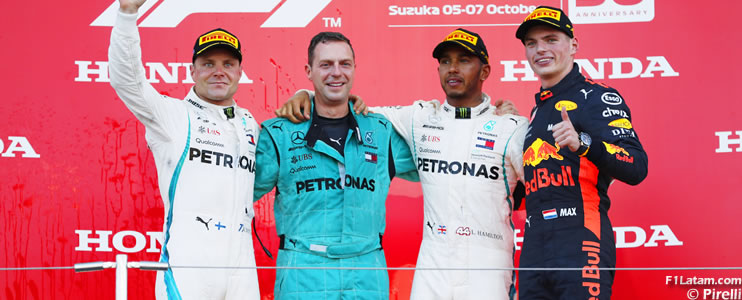 Hamilton gana y queda a un paso de su quinto título - Reporte Carrera - GP de Japón