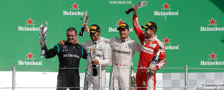 Hamilton gana en el Hermanos Rodríguez y le sigue descontando a Rosberg - Reporte Carrera - GP de México