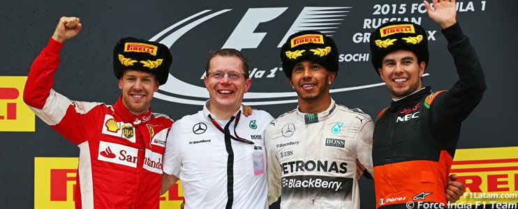 Novena victoria para Lewis Hamilton y podio para Sergio Pérez - Reporte Carrera - GP de Rusia 