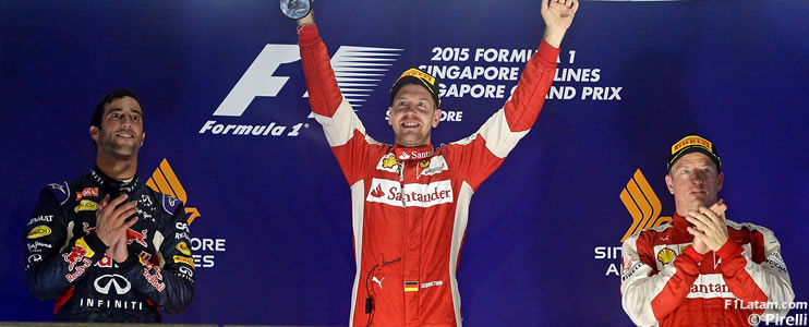Vettel supera el número de victorias de Senna en la F1 - Reporte Carrera - GP de Singapur - Ferrari
 