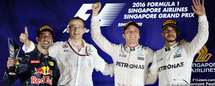 Rosberg recupera el liderato del campeonato tras apretada victoria en Marina Bay - Reporte Carrera - GP de Singapur
