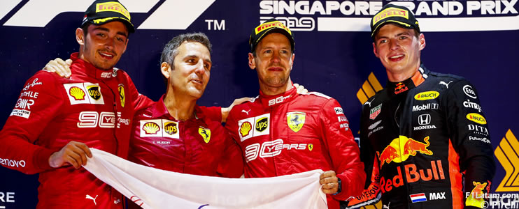 Vettel ganó tras un año de sequía y Ferrari se llevó el doblete - Reporte Carrera - GP de Singapur
