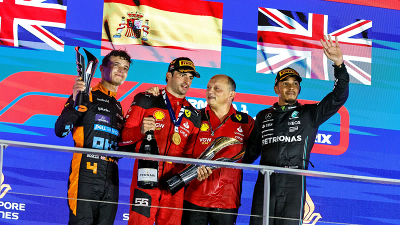 Carlos Sainz se lleva la victoria en el Marina Bay - Reporte Carrera - GP de Singapur 