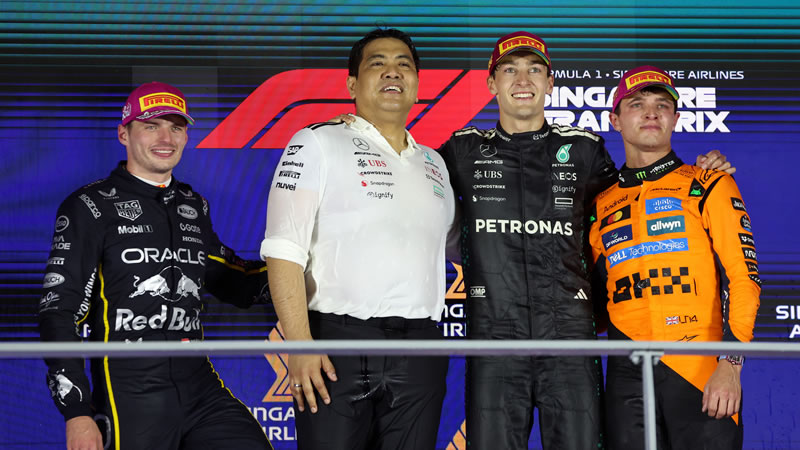 Russell gana en Marina Bay y McLaren se consagra campeón de constructores - Reporte Carrera - GP de Singapur