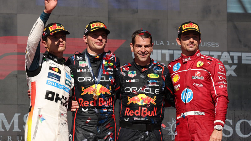 Verstappen gana en Austin y acecha el liderato a cinco carreras del final  - Reporte Carrera - GP de Estados Unidos