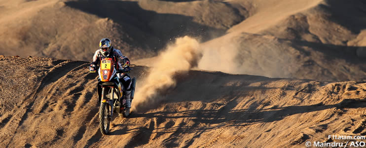 Despres le gana el duelo a Coma en motos. Retiro de Al-Attiyah en autos - Rally Dakar (Día 9) 