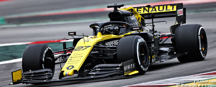 Hülkenberg con el Renault R.S.19 logró el mejor tiempo de la semana - Tests en Barcelona - Día 4