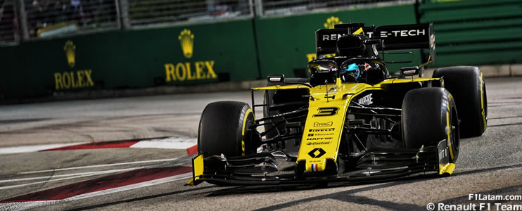Grilla de partida del GP de Singapur tras descalificación de Ricciardo y penalización para Pérez