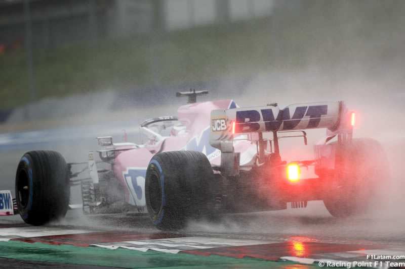 Pérez y Stroll tienen una clasificación inesperada bajo la lluvia