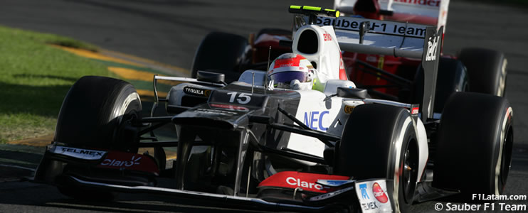 Sergio Pérez de último a octavo en Melbourne - Reporte Carrera - GP de Australia - Sauber 