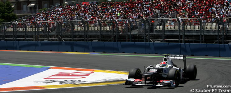 Día complicado para Pérez y Kobayashi - Reporte Carrera - GP de Europa - Sauber 