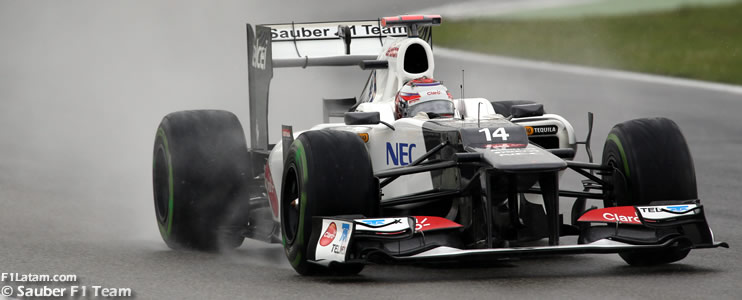 Pérez y Kobayashi se complicaron con la lluvia - Reporte Clasificación - GP de Alemania - Sauber 