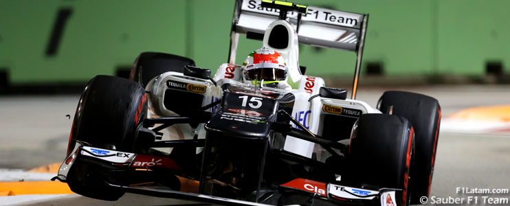 Día complicado para Sergio Pérez y Kamui Kobayashi - Reporte Viernes - GP de Singapur - Sauber 