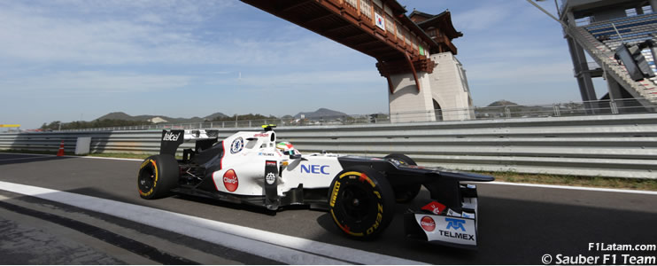 Problema de motor limita trabajo de Sergio Pérez - Reporte Viernes - GP de Corea - Sauber 