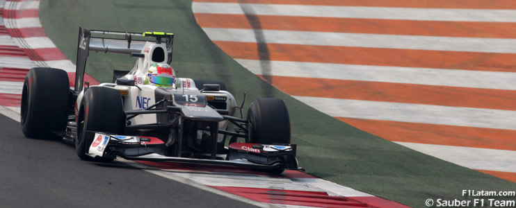 Gran trabajo de Sergio Pérez al lograr el octavo tiempo - Reporte Clasificación - GP de India - Sauber 