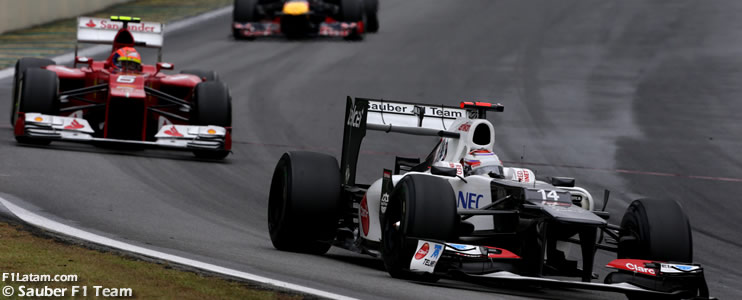 Suerte dispar para Pérez y Kobayashi en el final de temporada - Reporte Carrera - GP de Brasil - Sauber 