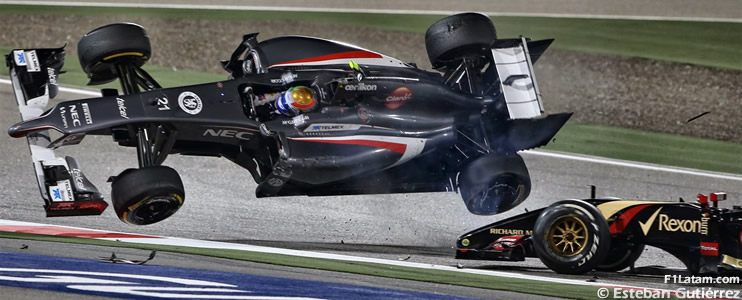 Colisiones de Gutiérrez y Sutil los obligan a abandonar - Reporte Carrera - GP de Bahrein - Sauber
