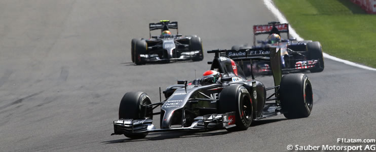 Sutil y Gutiérrez cumplen con sus labores - Reporte Carrera - GP de Bélgica - Sauber
