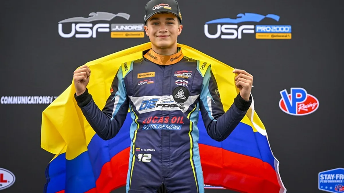 El joven piloto colombiano Sebastián Garzón se corona campeón de la USF2000 en Estados Unidos