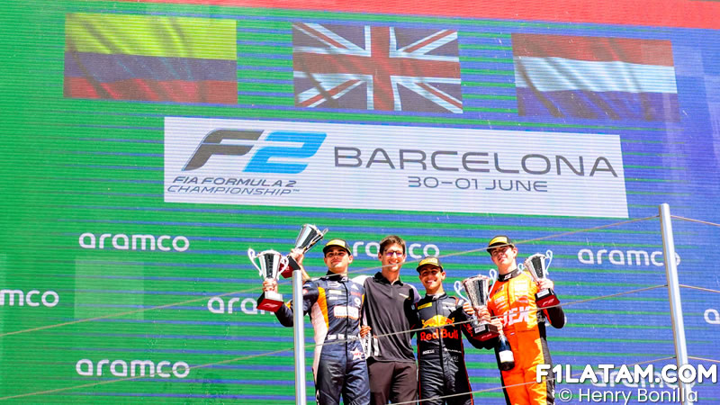Segundo podio consecutivo de Sebastián Montoya en la FIA Fórmula 2, esta vez en Barcelona