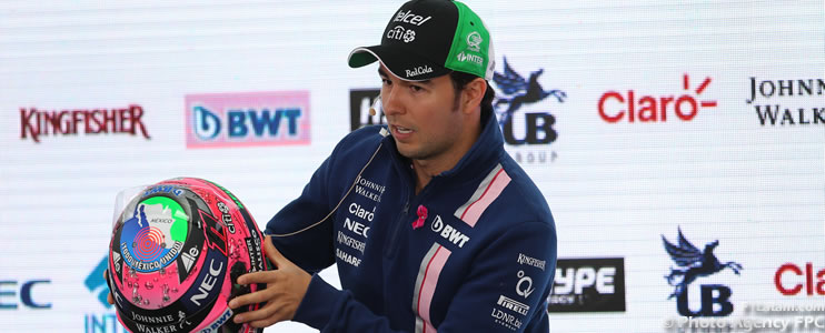 Pérez lucirá casco con diseño especial en solidaridad a los afectados del terremoto 